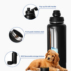 Stainless Steel Water Bottle with Storage Bottom & Pop-Up Lid
